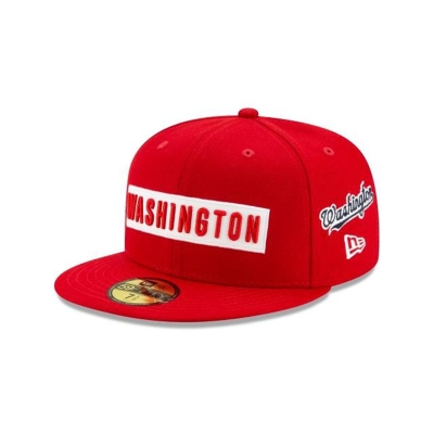 Washington Nationals Gorra | New Era MLB Boxed Wordmark 59fifty Fitted Cap Mexico - Rojos